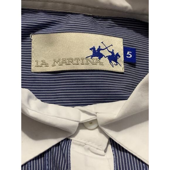 LA MARTINA Shirt Cotton Women Size 5 Striped - Picture 6 of 8